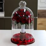 45 cm Búrába zárt 16 szálas Örök Rózsa Csokor / Forever Rose - Burgundy