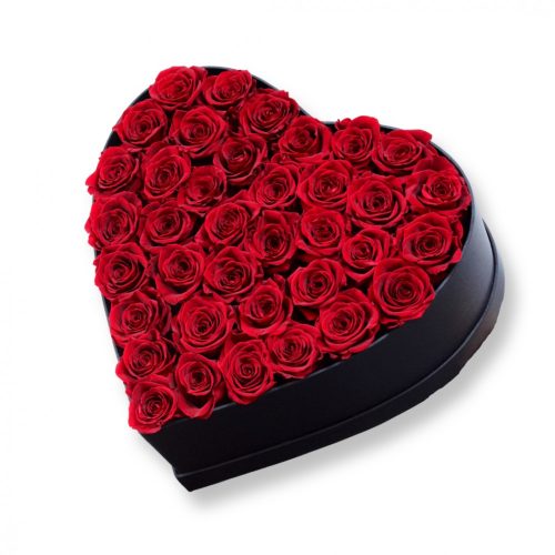 LED világítású Akryl dobozos 37-40 szálas Örök Rózsa box / Forever rose box - VÖRÖS