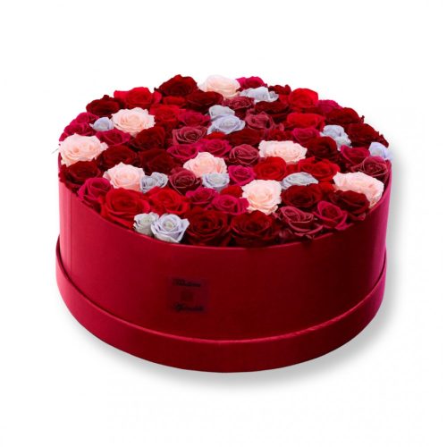 LED világítású Akryl dobozos 80 szálas Örök Rózsa box / Forever rose box - VÁLOGATÁS