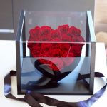 Akryl dobozos 18 szálas Örök Rózsa box / Forever rose box - VÖRÖS