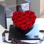Akryl dobozos 18 szálas Örök Rózsa box / Forever rose box - VÖRÖS