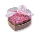 Akryl SZÍV dobozos 18-20 szálas Örök Rózsa box / Forever rose box - RÓZSASZÍN