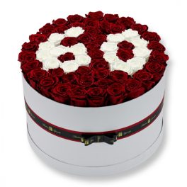  Örök rózsa / Forever Rose 60 szálas henger box díszdobozban - Választható szám kombinációval