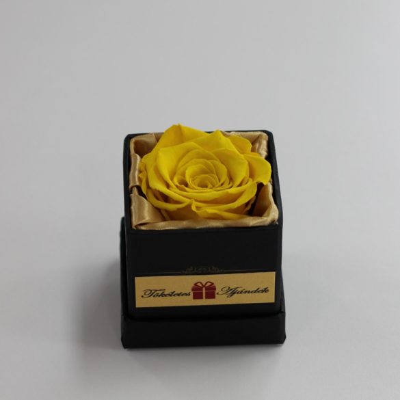 Örök rózsa / Forever rose exkluzív kocka díszdobozban - Citromsárga