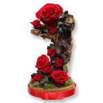 Nagy méretű búrába zárt Örök Rózsa Vasfa kompozíció / Forever Rose