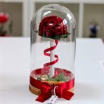 Nagy méretű búrába zárt Örök Rózsa kompozíció / Forever Rose - Vörös