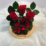 Búrába zárt Örök Rózsa kompozíció / Forever Rose - Vörös