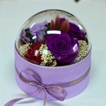 Akryl kupolába zárt Örök Rózsa / Forever Rose kompozíció  - Lila