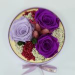 Akryl kupolába zárt Örök Rózsa / Forever Rose kompozíció  - Lila