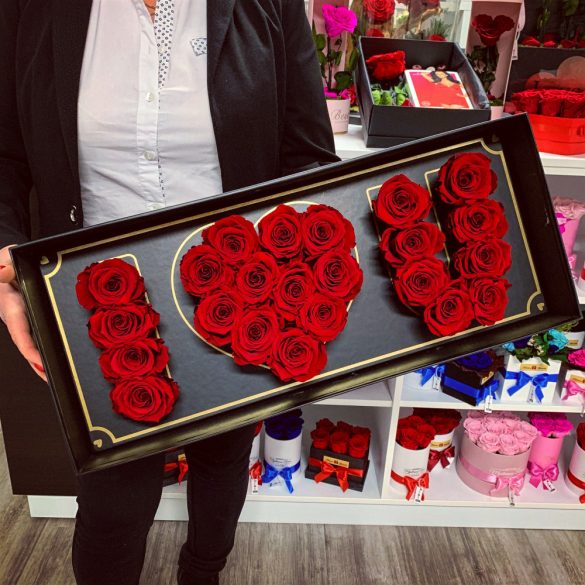 I LOVE YOU Örök rózsa doboz / Forever Rose Box - VÖRÖS