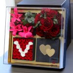 45 szálas LOVE MEGLEPETÉS AKRYL Örök Rózsa box / Forever rose box 1.