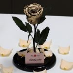Nagy méretű búrába zárt METÁL Örök Rózsa / Forever Rose - Arany
