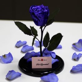   Nagy méretű búrába zárt METÁL Örök Rózsa / Forever Rose - Lila