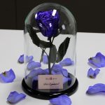 Nagy méretű búrába zárt METÁL Örök Rózsa / Forever Rose - Lila