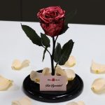 Nagy méretű búrába zárt METÁL Örök Rózsa / Forever Rose -Rose Gold