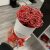 4 szálas Örök rózsa / Forever Rose Box henger díszdobozban - GLITTER PIROS