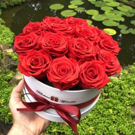   Örök rózsa / Forever Rose Box henger díszdobozban VÖRÖS
