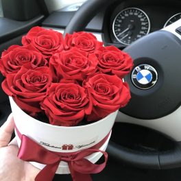   Örök rózsa / Forever Rose Box kis henger díszdobozban VÖRÖS