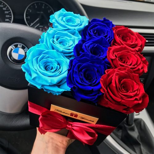 Örök rózsa / Forever Rose Kocka díszdobozban - BMW