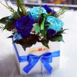 Örök rózsa Box kompozíció / Forever Rose  - Kék