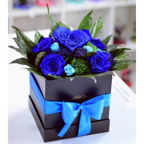 Örök rózsa Box kompozíció / Forever Rose  - Kék