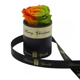   Örök rózsa / Forever rose exkluzív henger díszdobozban - Bicolor Narancs / Zöld
