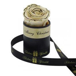   Örök rózsa / Forever rose exkluzív henger díszdobozban - Fehér Zebra Effect