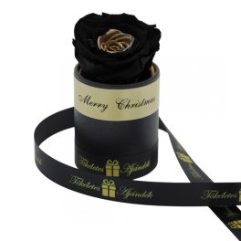   Örök rózsa / Forever rose exkluzív henger díszdobozban - Bicolor Fekete / Arany