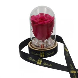   Mini méretű búrába zárt Örök rózsa / Forever Rose - Dark Pink