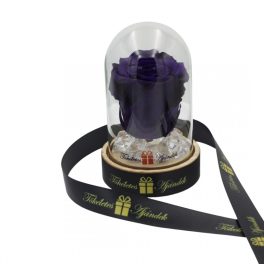   Mini méretű búrába zárt Örök rózsa / Forever Rose - Sötétlila