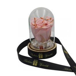   Mini méretű búrába zárt Örök rózsa / Forever Rose - Rózsaszín festiva